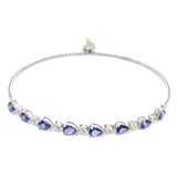 Pulsera de cuarzo de tanzanita con en plata 925 8ATC-2.5CTS.