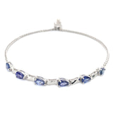 Pulsera de cuarzo de tanzanita en plata 925 6TAC-2.5CTS.