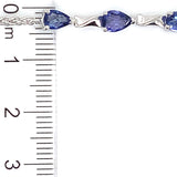 Pulsera de cuarzo de tanzanita en plata 925 6TAC-2.5CTS.