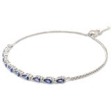 Pulsera de cuarzo de tanzanita con circones en plata 925 11TAC-2.1CTS. 22CZ-0.20CTS.