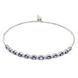 Pulsera de cuarzo de tanzanita con circones en plata 925 12TAC-1.9CTS. 11CZ-0.10CTS.