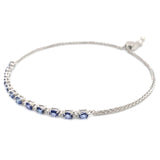 Pulsera de cuarzo de tanzanita con circones en plata 925 12TAC-1.9CTS. 11CZ-0.10CTS.