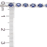 Pulsera de cuarzo de tanzanita con circones en plata 925 12TAC-1.9CTS. 11CZ-0.10CTS.
