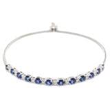 Pulsera de cuarzo de tanzanita con circones en plata 925 12TAC-2.1CTS. 11CZ-0.65CTS.