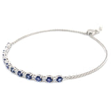 Pulsera de cuarzo de tanzanita con circones en plata 925 12TAC-2.1CTS. 11CZ-0.65CTS.