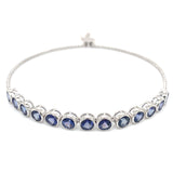 Pulsera de cuarzo de tanzanita en plata 925 13TAC-5.1CTS.