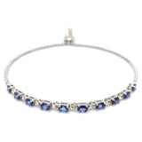 Pulsera de cuarzo de tanzanita en plata 925 10TAC-1.6CTS.