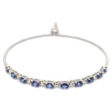 Pulsera (ajustable) con tanzanita de laboratorio en plata 925