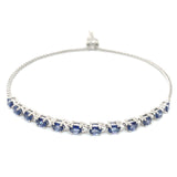 Pulsera de cuarzo de tanzanita en plata 925 12TAC-2.3CTS.