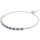 Pulsera de cuarzo de tanzanita en plata 925 12TAC-2.3CTS.