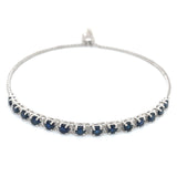 Pulsera de zafiros con circones en plata 925 14SA-0.3CTS. 30CZ-0.30CTS.