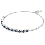 Pulsera de zafiros con circones en plata 925 14SA-0.3CTS. 30CZ-0.30CTS.