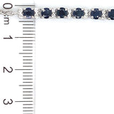 Pulsera de zafiros con circones en plata 925 14SA-0.3CTS. 30CZ-0.30CTS.