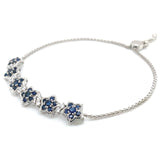 Pulsera de zafiro con circones en plata 925 36SA-2.3CTS. 10CZ-0.65CTS.