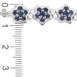Pulsera de zafiro con circones en plata 925 36SA-2.3CTS. 10CZ-0.65CTS.