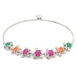 Pulsera de cuarzo multicolor  en plata 925 49NSSA-1.80CTS.
