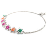 Pulsera de cuarzo multicolor  en plata 925 49NSSA-1.80CTS.