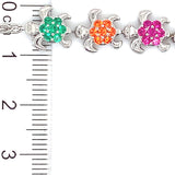 Pulsera de cuarzo multicolor  en plata 925 49NSSA-1.80CTS.