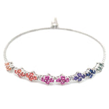 Pulsera de cuarzo multicolor  con circones en plata 925 32SSA-2.5CTS. 4CZ-0.05CTS.