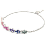 Pulsera de cuarzo multicolor  con circones en plata 925 32SSA-2.5CTS. 4CZ-0.05CTS.