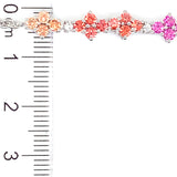 Pulsera de cuarzo multicolor  con circones en plata 925 32SSA-2.5CTS. 4CZ-0.05CTS.