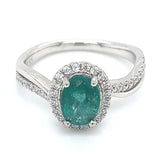 Anillo con esmeralda en plata 925