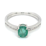 Anillo con esmeralda en plata 925