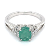 Anillo con esmeralda en plata 925