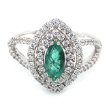 Anillo con esmeralda en plata 925