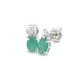 Aretes con esmeralda en plata 925
