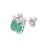 Aretes con esmeralda en plata 925
