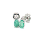 Aretes con esmeralda en plata 925
