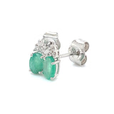 Aretes con esmeralda en plata 925