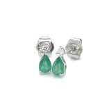 Aretes con esmeralda en plata 925