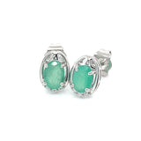 Aretes con esmeralda en plata 925