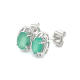 Aretes con esmeralda en plata 925