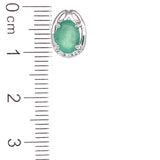 Aretes con esmeralda en plata 925