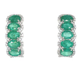 Aretes con esmeralda en plata 925