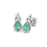 Aretes con esmeralda en plata 925