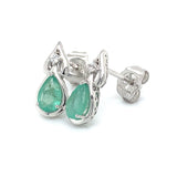Aretes con esmeralda en plata 925