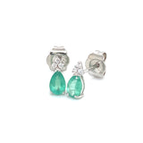 Aretes con esmeralda en plata 925