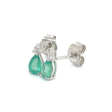 Aretes con esmeralda en plata 925