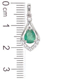 Dije con esmeralda en plata 925