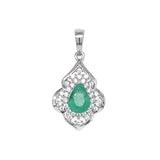 Dije con esmeralda en plata 925