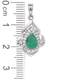 Dije con esmeralda en plata 925