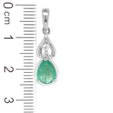 Dije con esmeralda en plata 925