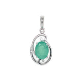 Dije con esmeralda en plata 925