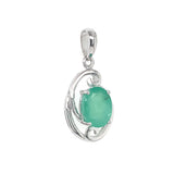 Dije con esmeralda en plata 925