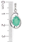 Dije con esmeralda en plata 925