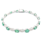 Pulsera con esmeralda en plata 925
